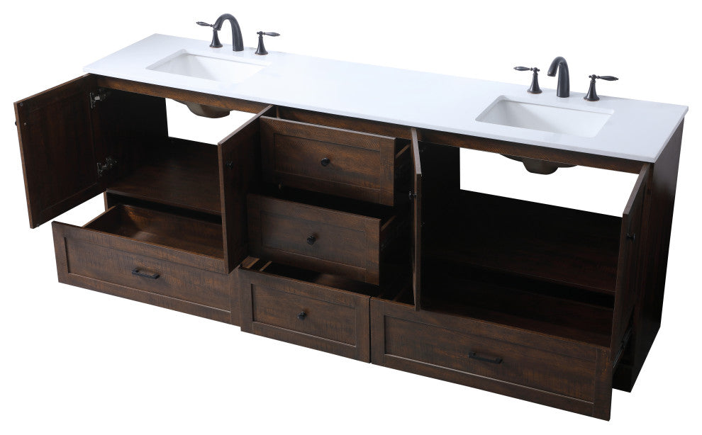 60" Double Bathroom Vanity, Expresso, 84