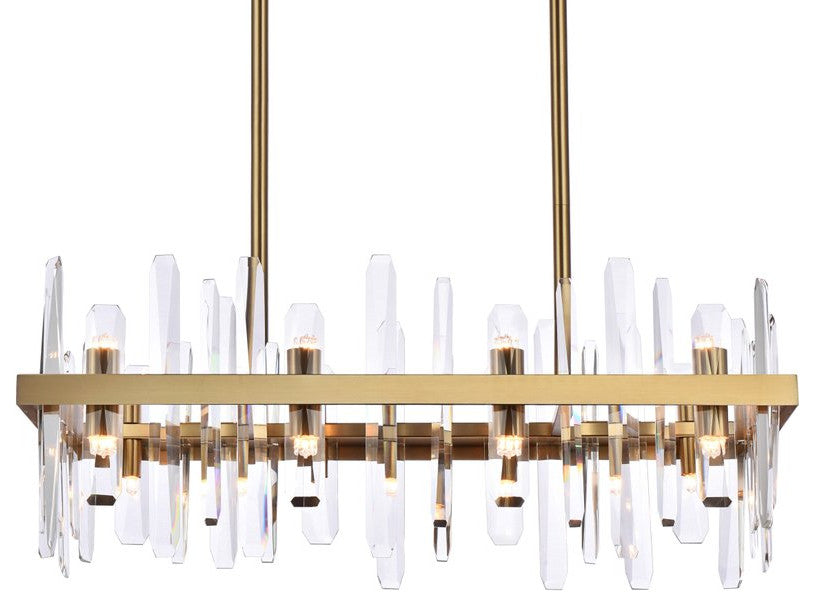Modern Satin Gold 16-Light Chandelier