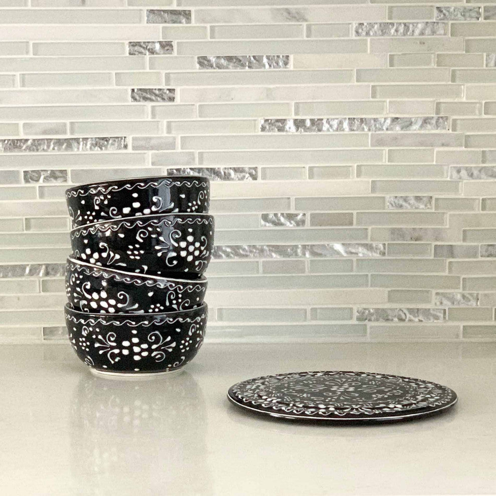 Half Moon Bowls, Ink, Set of 2