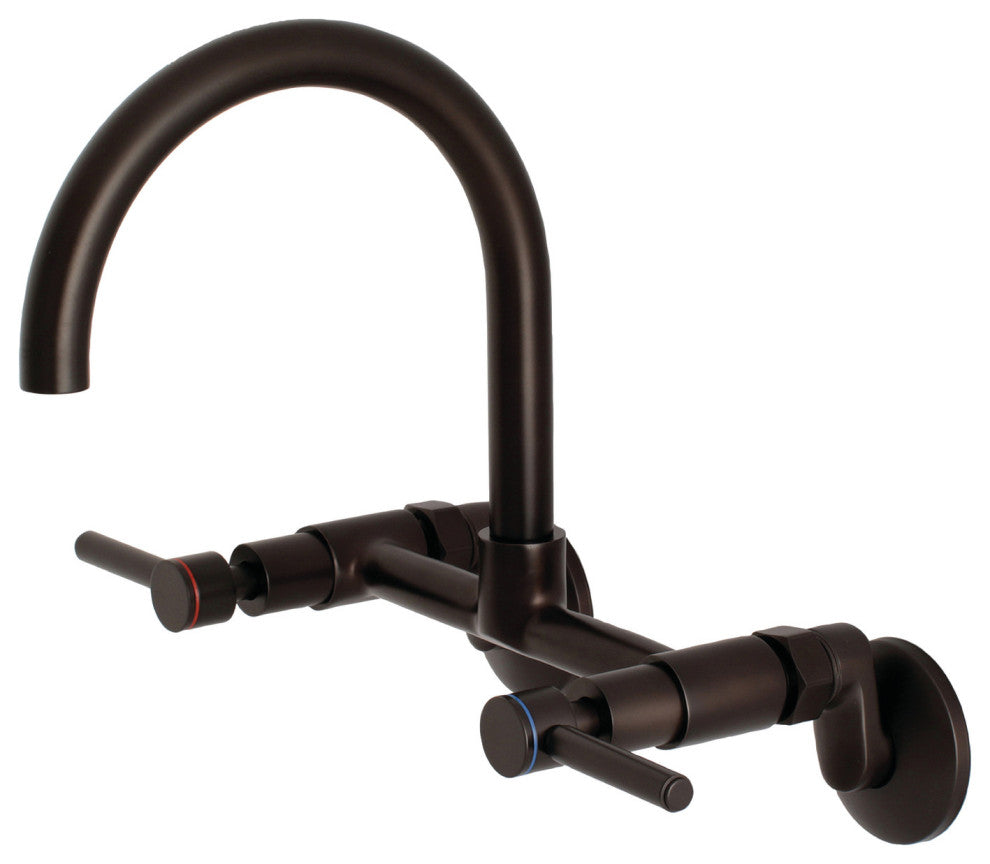 Kingston Brass Two-Handle Wall Mount Kitchen Faucet, Oil Rubbed Bronze