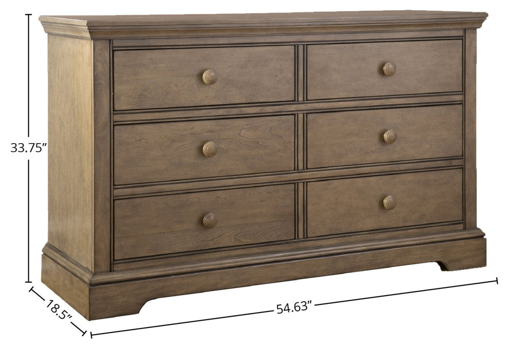 Hanley 6-Drawer Wood Dresser, Cahsew