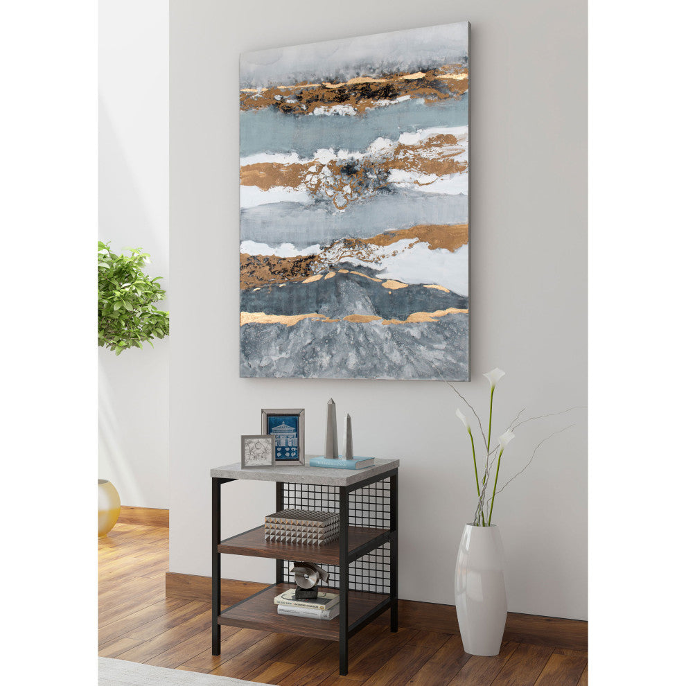 Shimmering Light Hand Painted Canvas, 40" X 2" X 55"