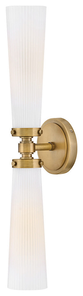 Hinkley Jude Medium Two Light Vanity, Heritage Brass