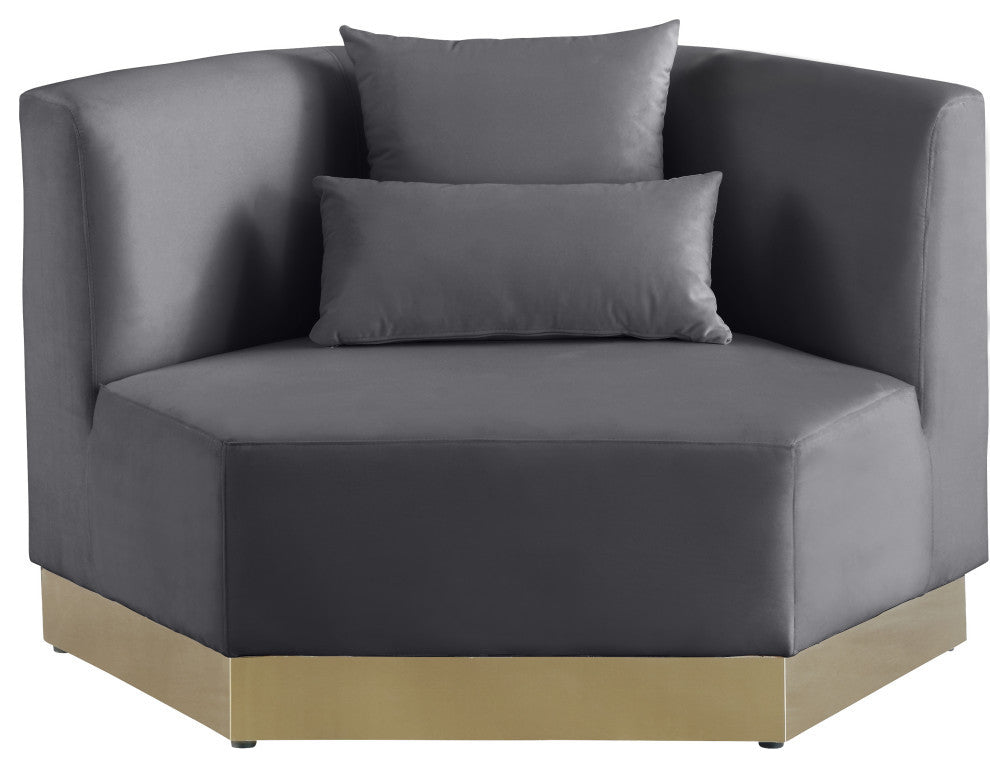 Marquis Velvet Upholstered Set, Gray, Chair