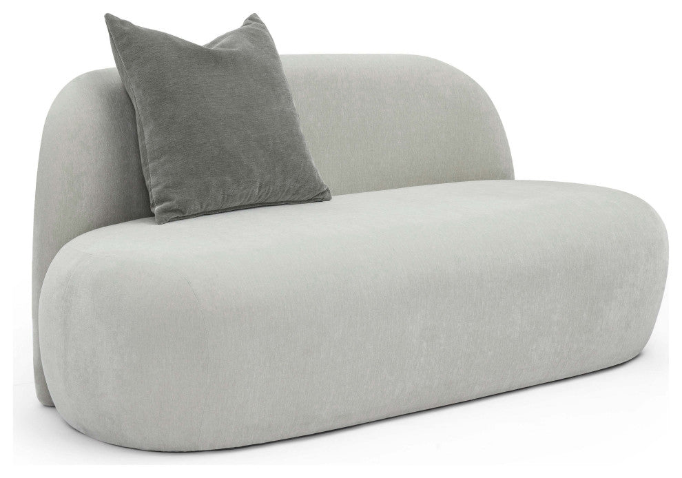 Carraway Upcycled Chenille Loveseat, Grey Upcycled Chenille