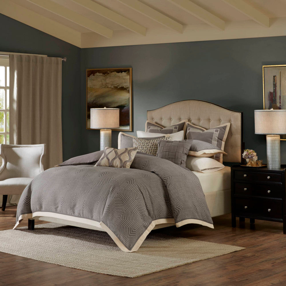 Madison Park Signature Shades of Grey Comforter Set, Grey King
