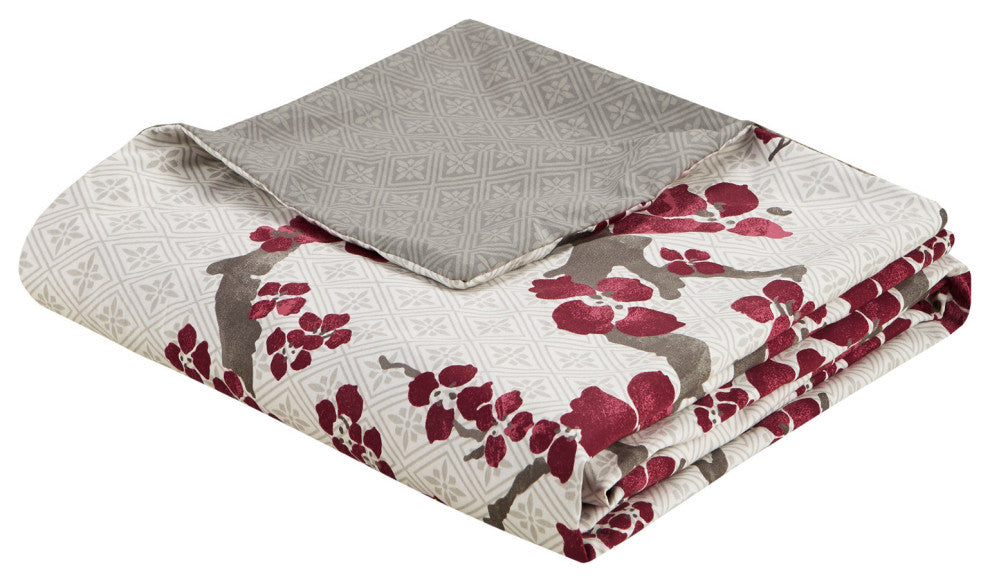N Natori Cherry Blossom Duvet Cover Mini Set, Queen