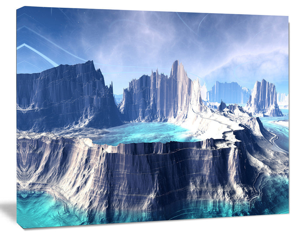 3D Rendered Fantasy Alien Planet, Large Landscape Canvas Art, 40"x30"