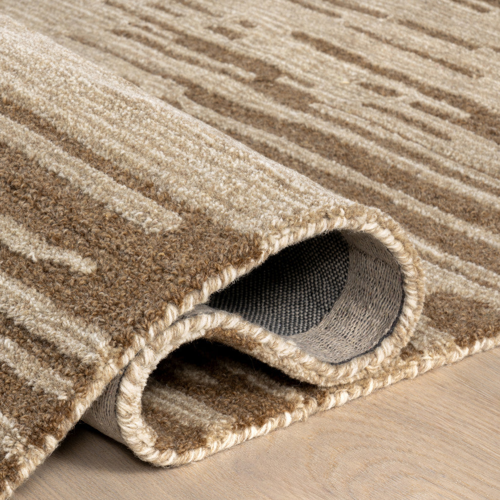 Barun Wool Area Rug, Beige 9'x12'