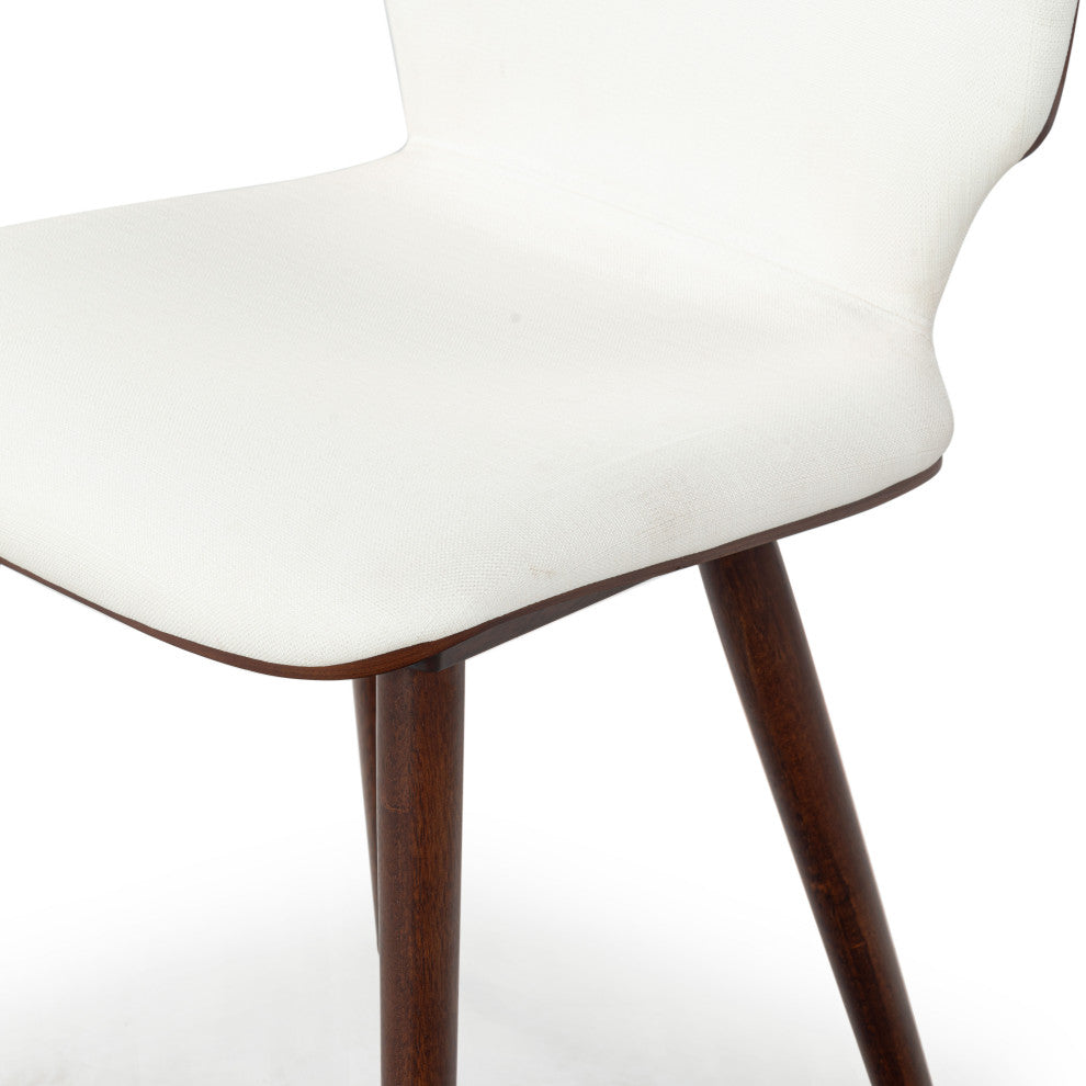 Safavieh Couture Tazmyn Dining Chair, White/Walnut