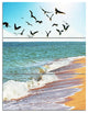 Sea Gulls over the Seashore, Seashore Triptych Canvas Art Print, 28x36, 3 Panels
