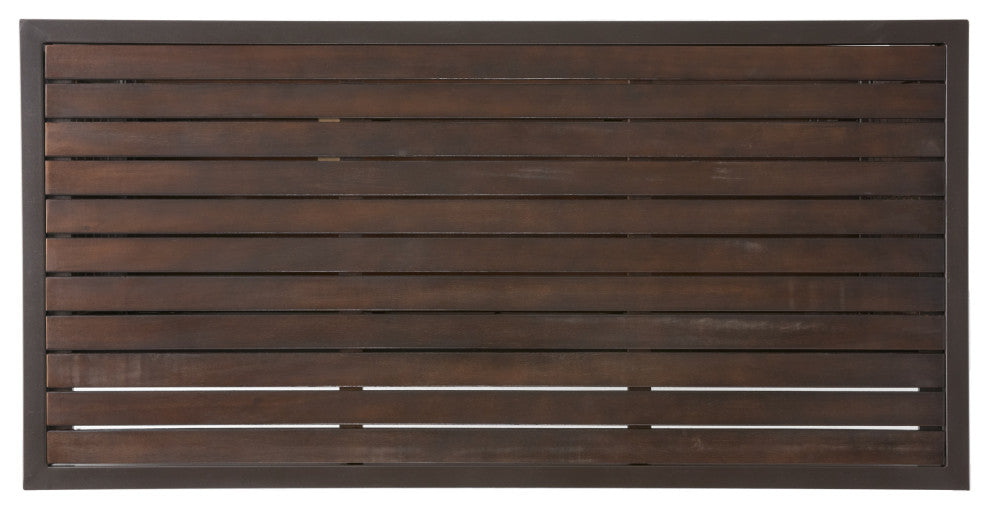 GDF Studio 3-Piece Isabel Brown Acacia and Rustic Metal Bar With Barstools, set