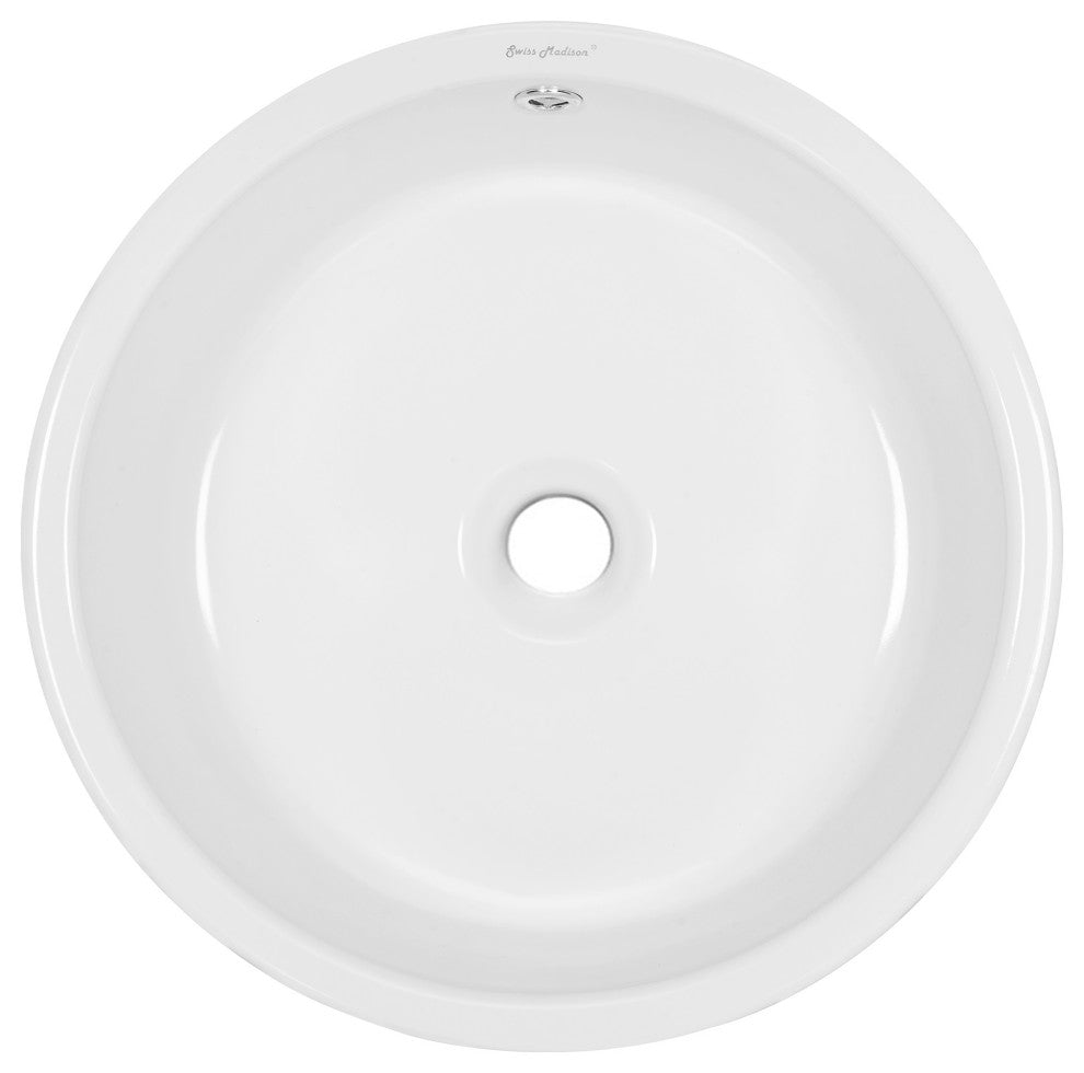 Monaco Round Vessel Sink, Glossy White