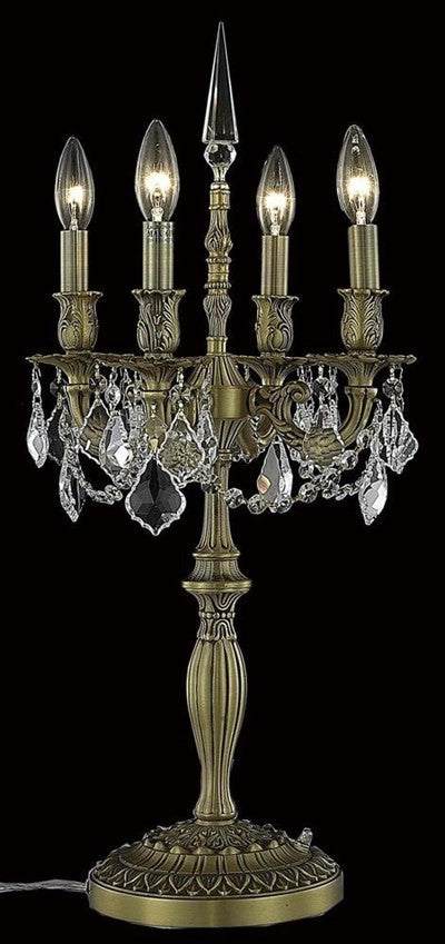 Elegant Rosalia Table Lamp, French Gold Finish With Royal Cut Crystal