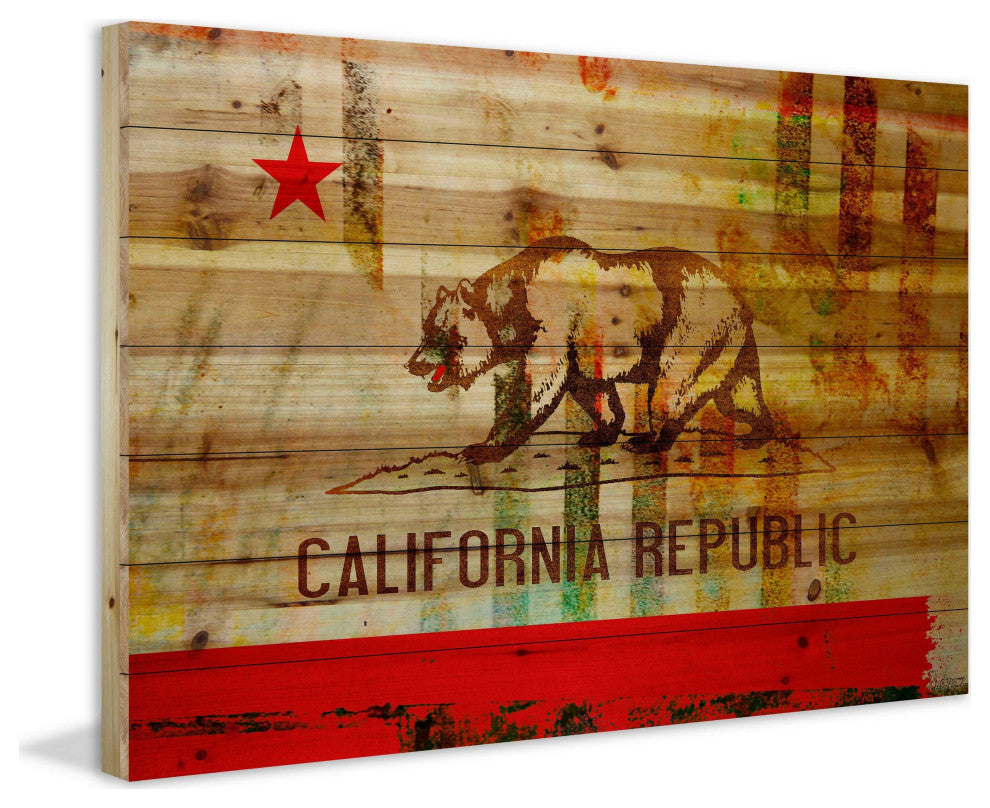 "Cali" Wall Art on Wood, 60"x40"