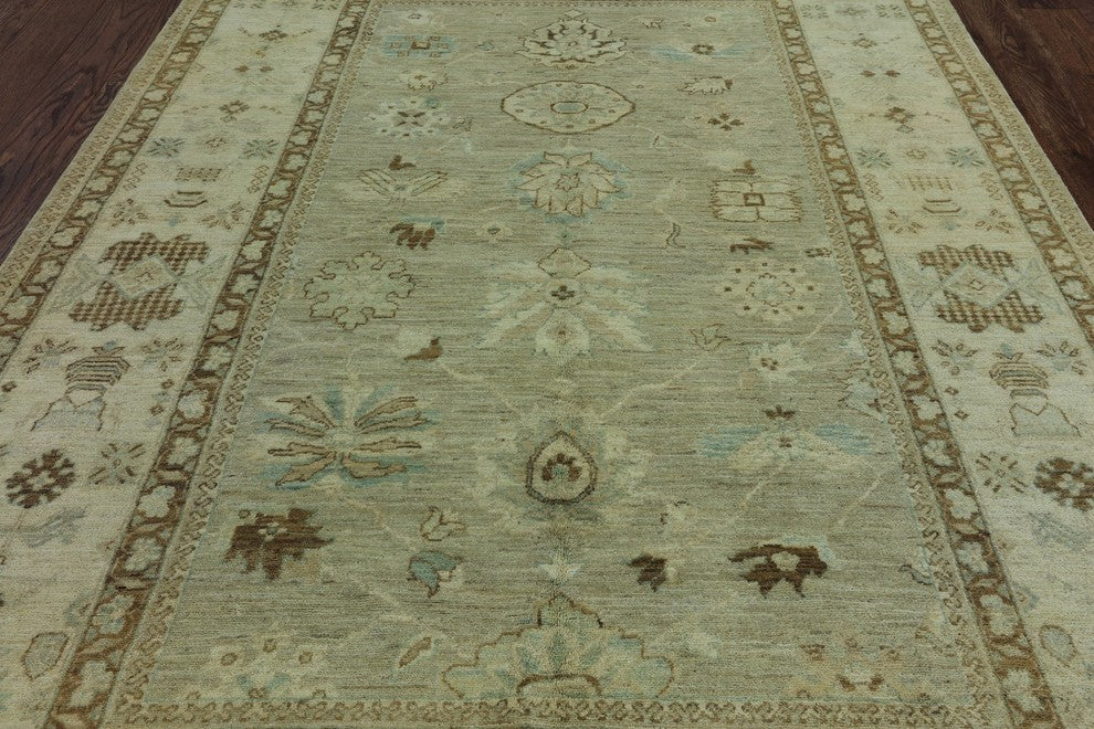 Oriental Oushak Style Peshawar Quality 6'x9' Rug, MC515