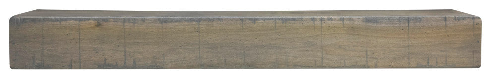 Rustic Fireplace Mantel, Ash Gray, 60" L X 5.5" H X 6.25" D