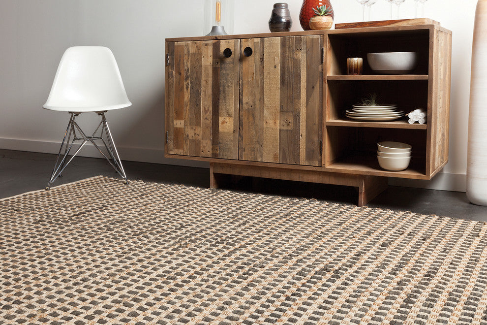 Jazz Contemporary Area Rug, Tan and Black, 5'x7'6" Rectangle
