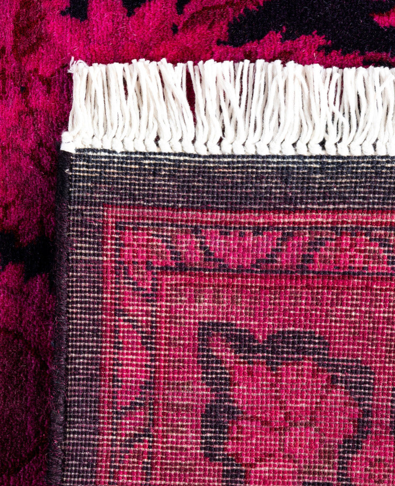 Overdyed One-of-a-Kind Hand-Knotted Area Rug Pink, 2' 6" x 12' 3"