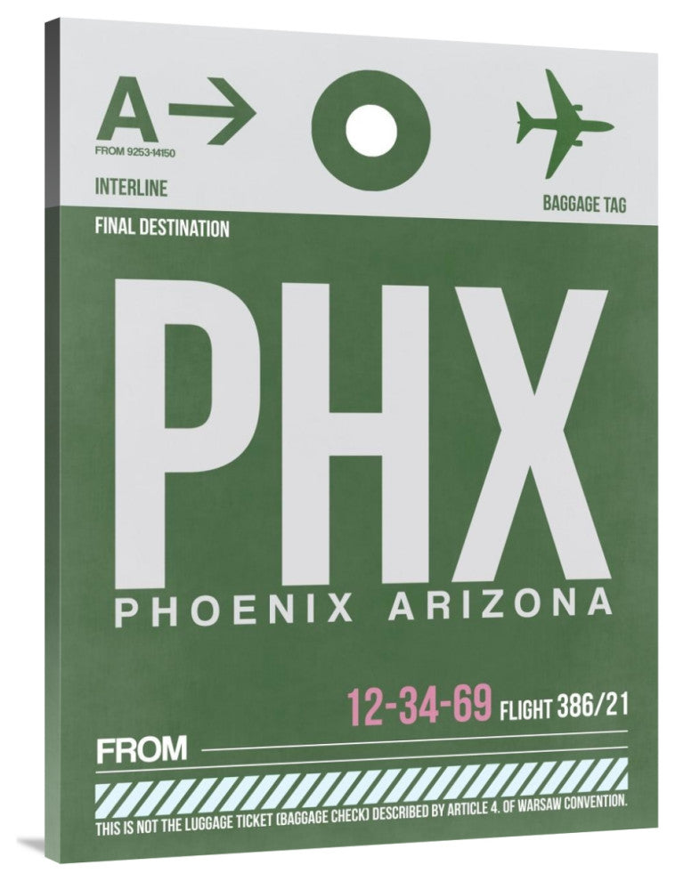 "PHX Phoenix Luggage Tag 1" Fine Art Print