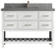 Parker 48 Single Sink Bath Vanity in White 2" Piatra Gray