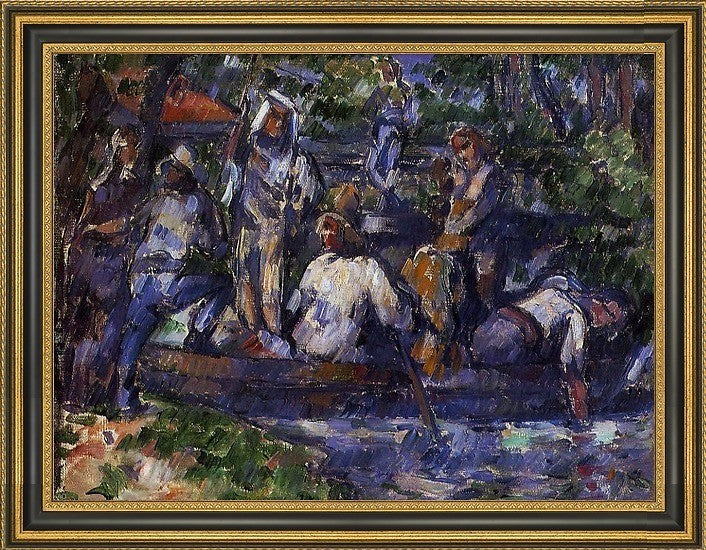 Paul Cezanne Departure by Water - 18" x 24" Framed Premium Canvas Print