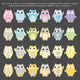 Owls Fabric Wall Decals, Set of 6, Green, 12" Tall