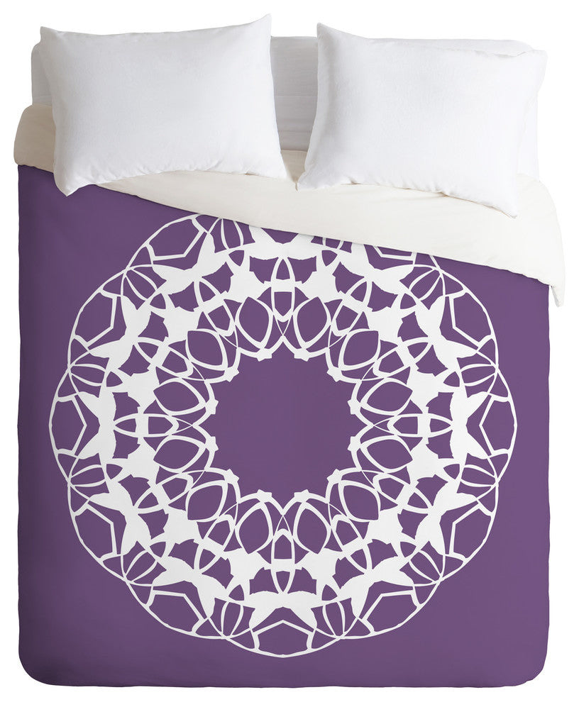 Deny Designs Karen Harris Mod Medallion Plum Duvet Cover-Lightweight