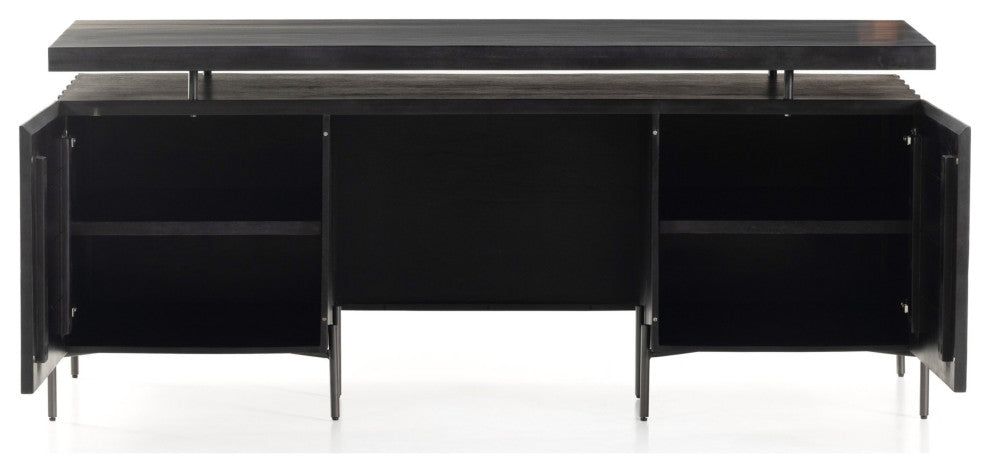 Raffael Desk Carved Black Wash, Black Wash, Gunmetal