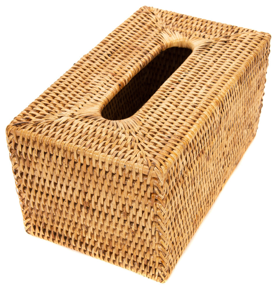 Artifacts Rattan™ Rectangular Tissue Box Cover, Honey Brown, 10"x6"x5"