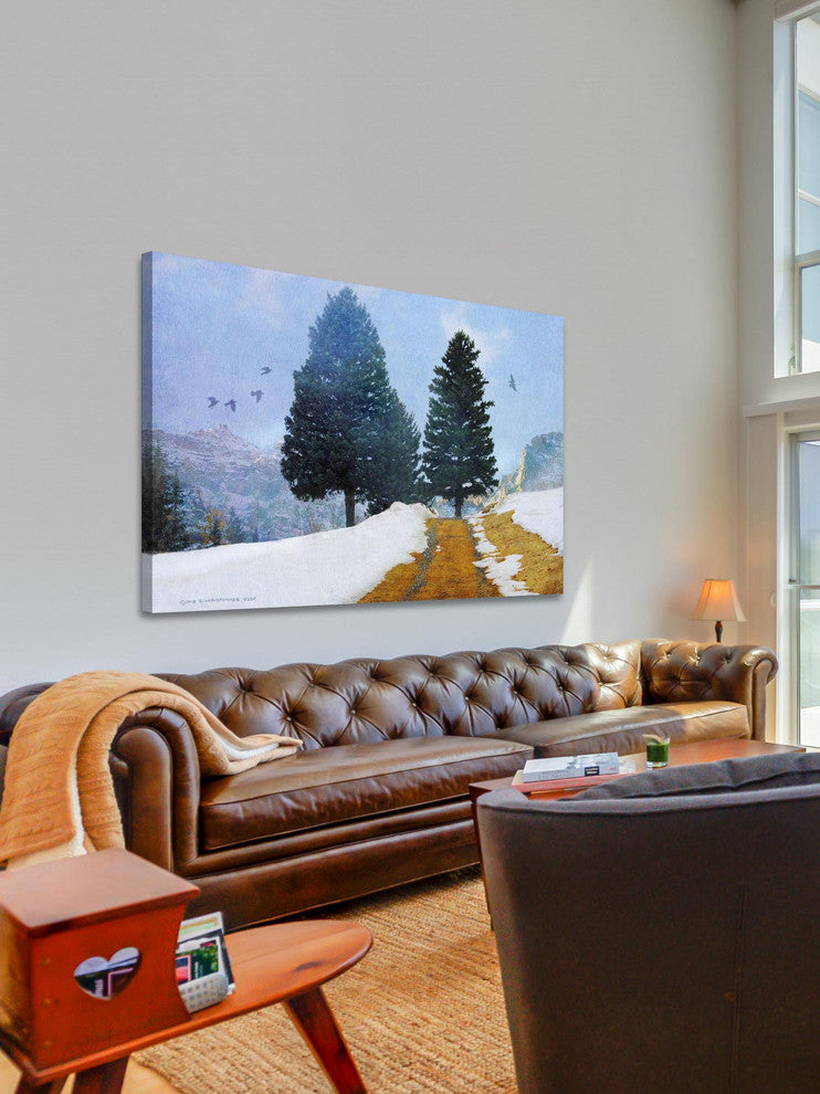 "Orange Mountain Road" Painting Print on Canvas by Chris Vest