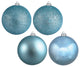 Vickerman N591032A 4" Baby Blue 4-Finish Ball Ornament Assortment