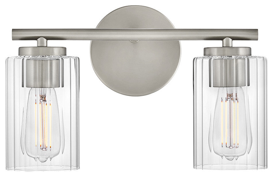 Lark Leta Small Two Light Vanity, Brushed Nickel