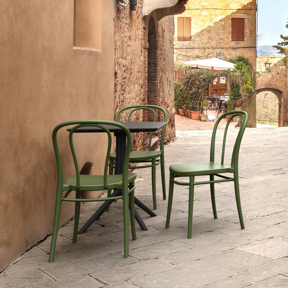 Victor Resin Outdoor Chair Olive Green, Set of 2