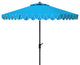 Safavieh Outdoor Elegant Valance 9ft Auto Tilt Umbrella Pacific Blue