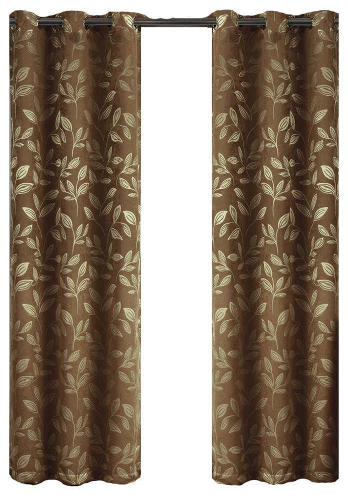 Claire Micro Suede Blackout Panels, 2PC, Cafe
