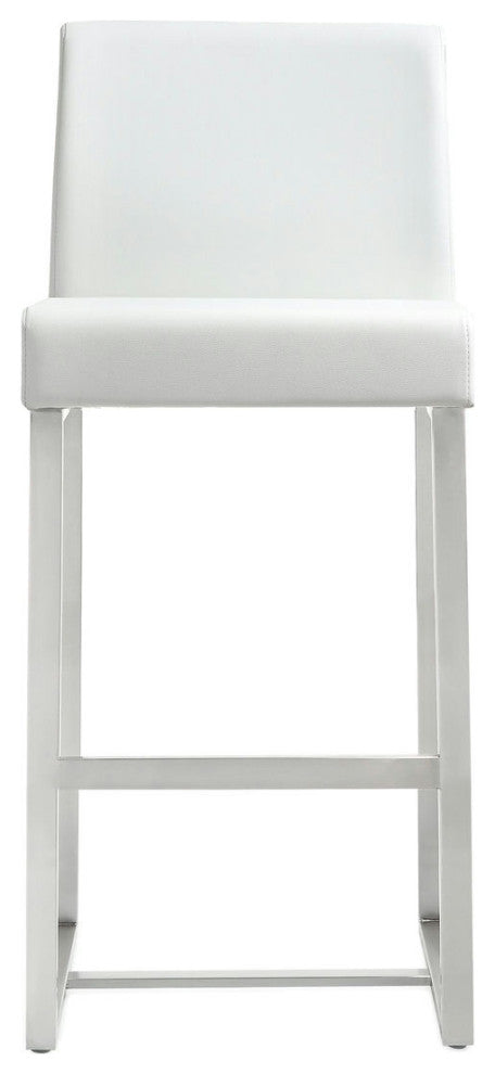 TOV Furniture Denmark White Stainless Steel Counter Stool (Set of 2)