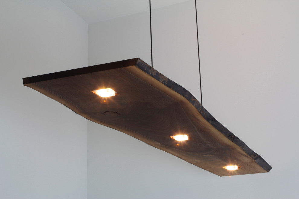 Cerno Vix LED Linear Pendant, Dark Stained Walnut, 3500k (Cool)