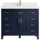 Cambridge 42 Single Sink Bath Vanity in Hale Navy Blue 2" White Quartz