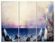 "Lighthouse Sea Panoramic" Glossy Metal Wall Art, 3 Panels, 36"x28"