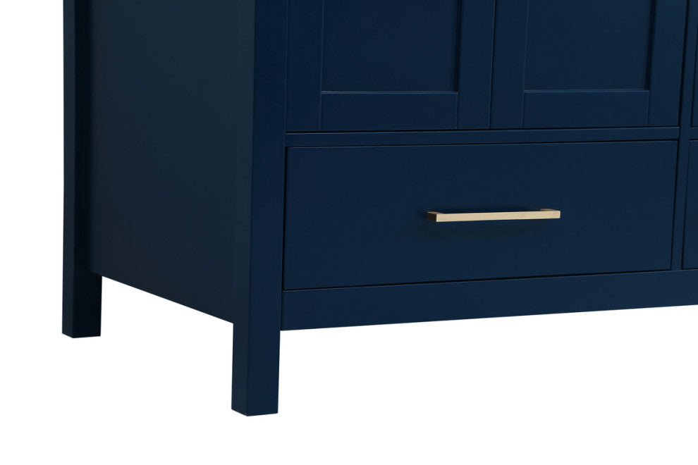 Iris 36" Single Bathroom Vanity, Blue With Backsplash
