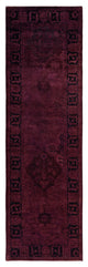Overdyed One-of-a-Kind Hand-Knotted Area Rug Purple, 3' 1" x 10' 1"