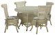 Classic 5-Piece Dining Set, White, Mint Fabric