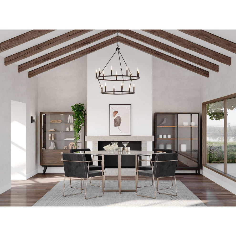 Gilliam Collection Nine-Light Matte Black New Traditional Chandelier