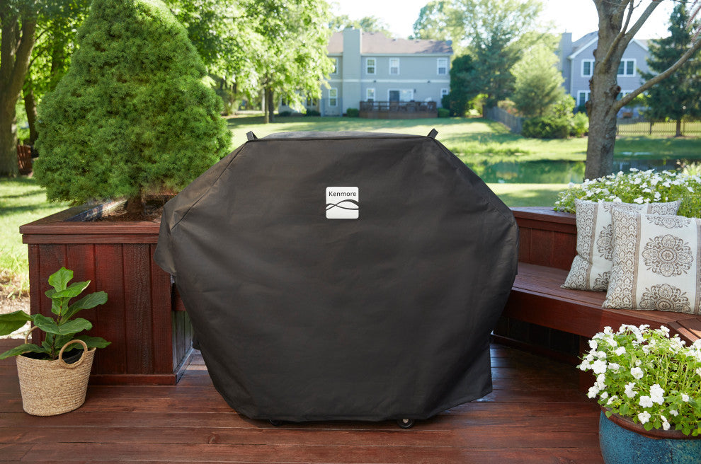 Kenmore 60 Inch Water Repellant Grill Cover in Black, Large