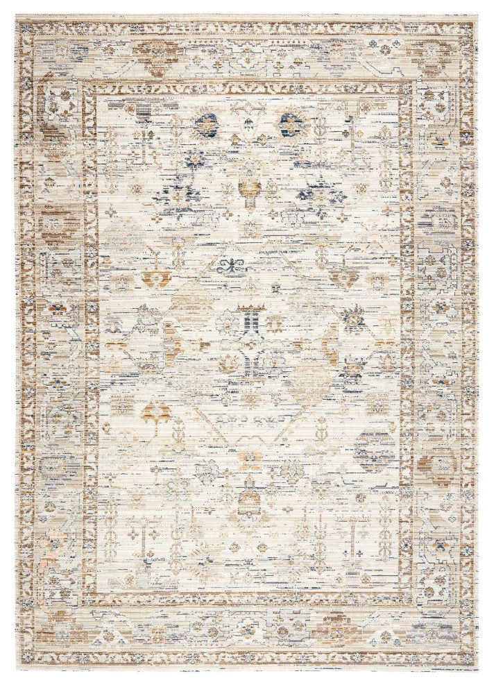Ava Diamond Medallion Area Rug, Ivory, 3'3"x5'3"