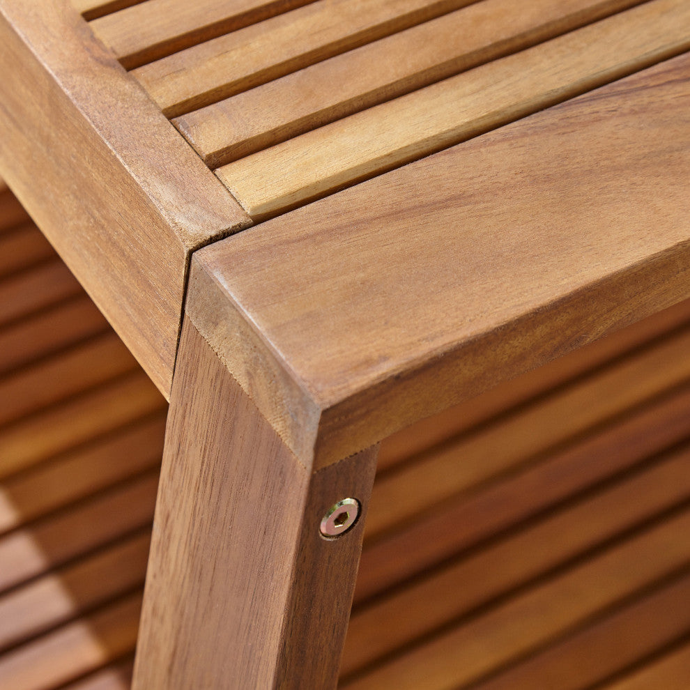 GDF Studio 4-Piece Parma Outdoor Wood Chat Set, Beige