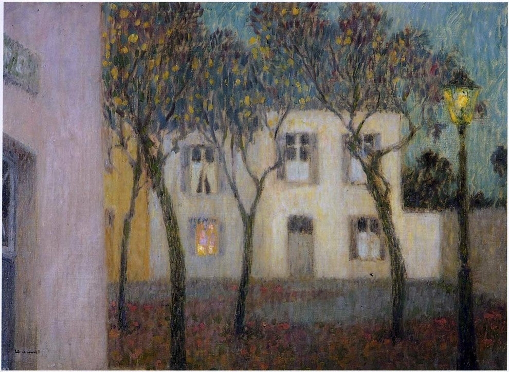 Henri Le Sidaner Place du Village - 21" x 28" Premium Canvas Print