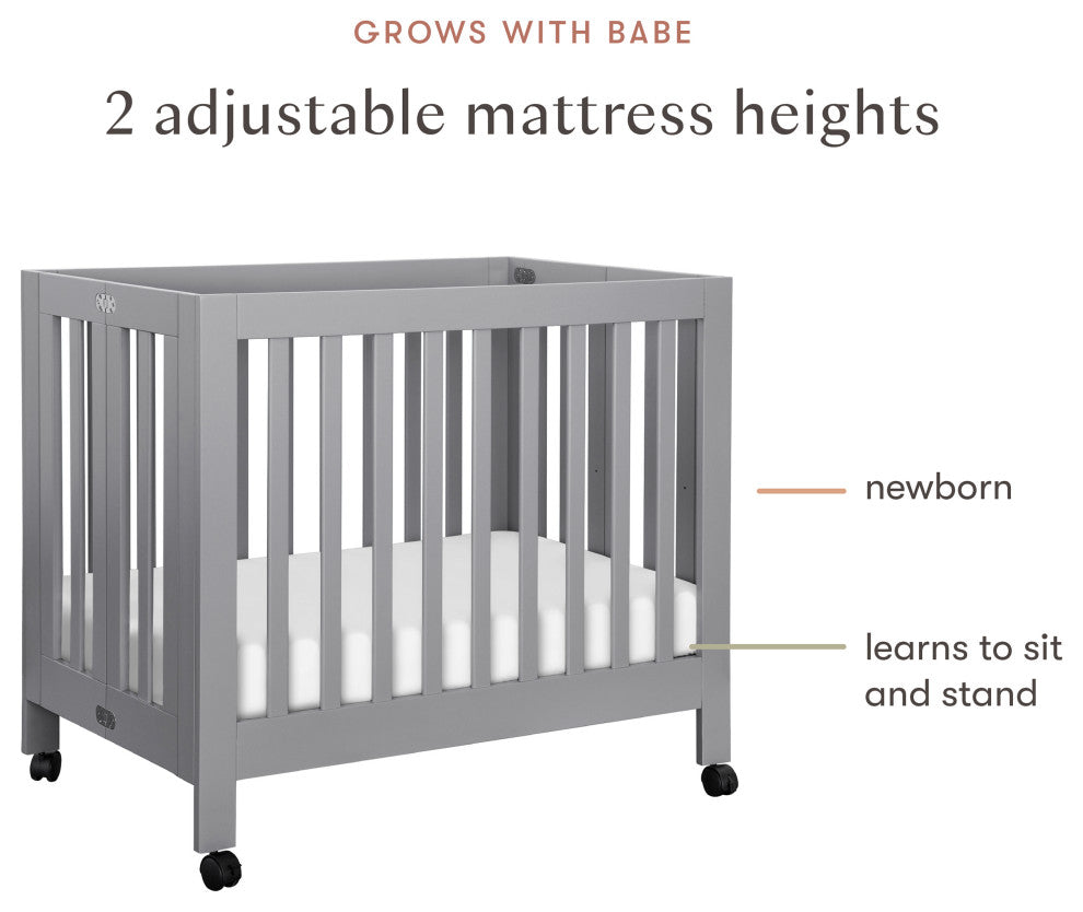 Origami Mini Crib, Gray
