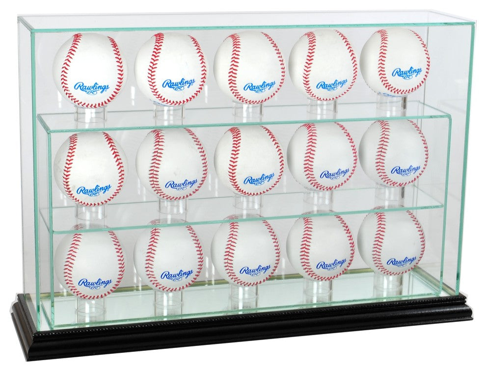 15 Baseball Upright Display Case, Black